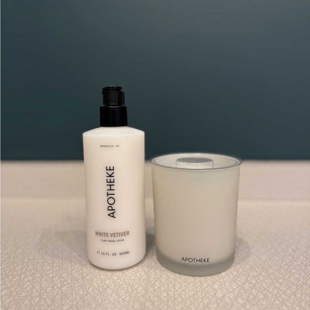 APOTHEKE White Vetiver Candle and Lotion Set